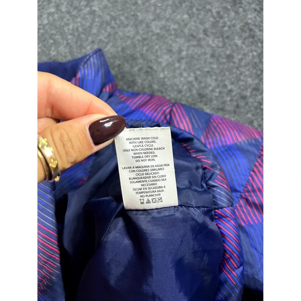 Swiss Tech Puffer Jacket Kids XS Blue Purple Insulated Long Sleeve Full Zipper